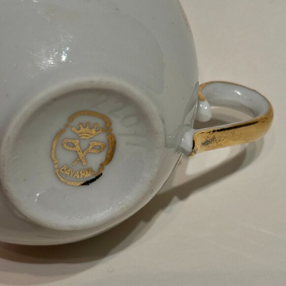 Porzellanmalerei Parbus Bavaria Cobalt Blue 22K Gold Porcelain Demitasse Cup - Picture 15 of 15